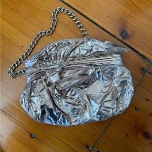 Loeffler Randall for Target Shiny Rose Gold Handbag with Heavy Chain Strap